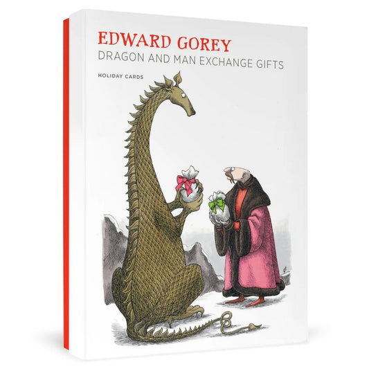 Dragon and Man Exchange Gifts Holiday Cards